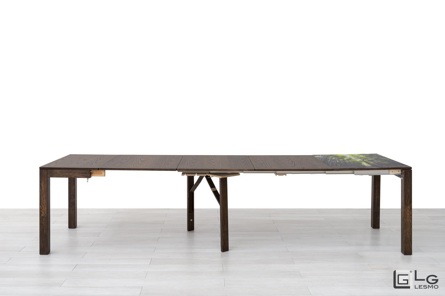 CONSOLLE ALLUNGABILE Finitura Frassino Caffè 319cm - 14 posti