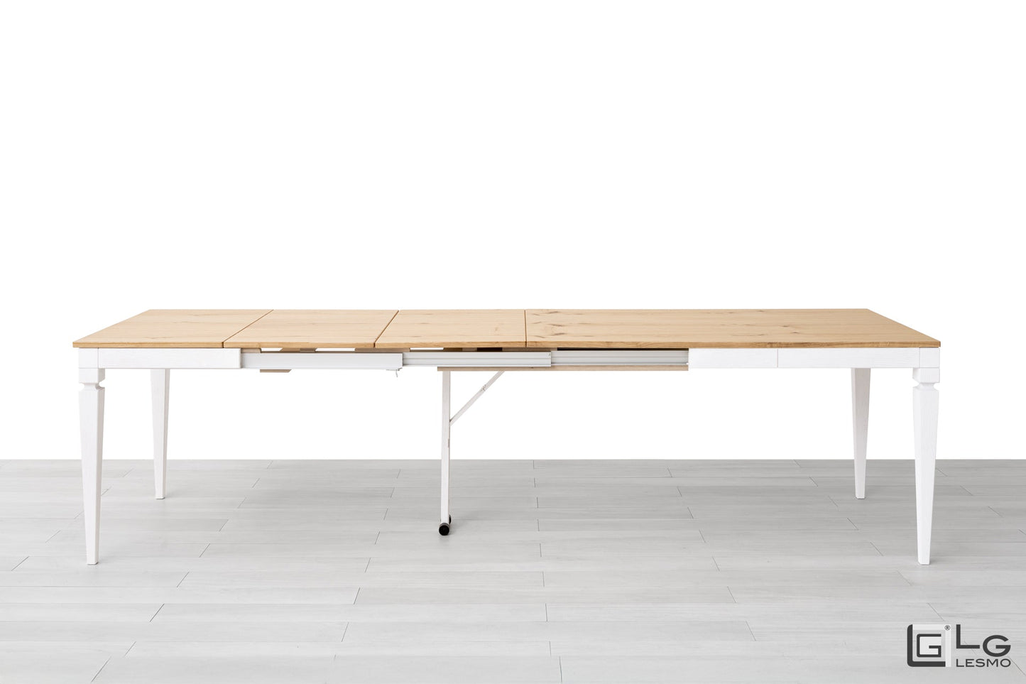 TAVOLO ALLUNGABILE Finitura Rovere Grezzo e Bianco 293cm - 14 posti