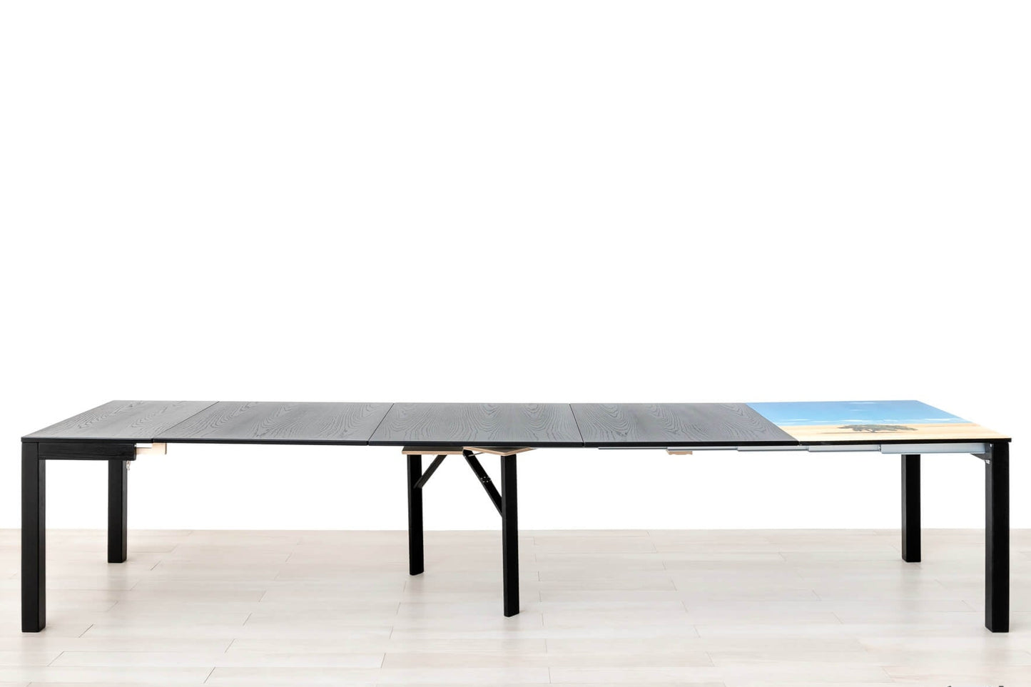 CONSOLLE ALLUNGABILE Finitura Frassino Nero 383cm - 16 posti