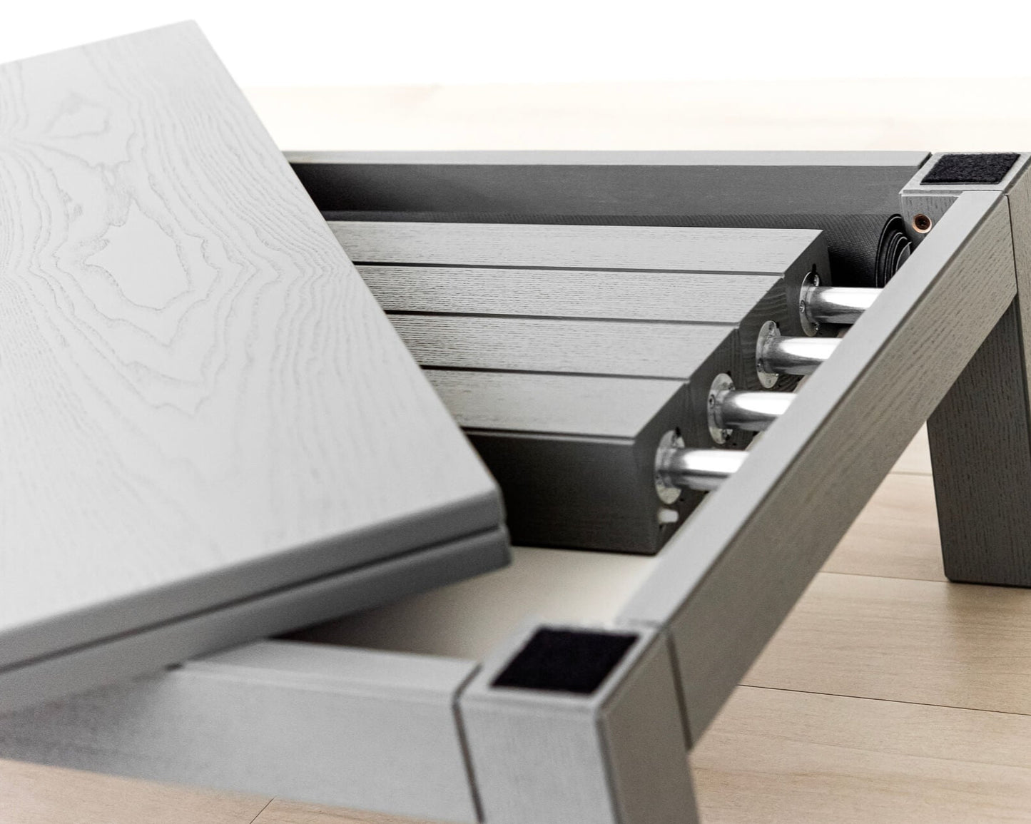 TAVOLINO TRASFORMABILE Finitura Frassino Grigio 130cm - 6 posti