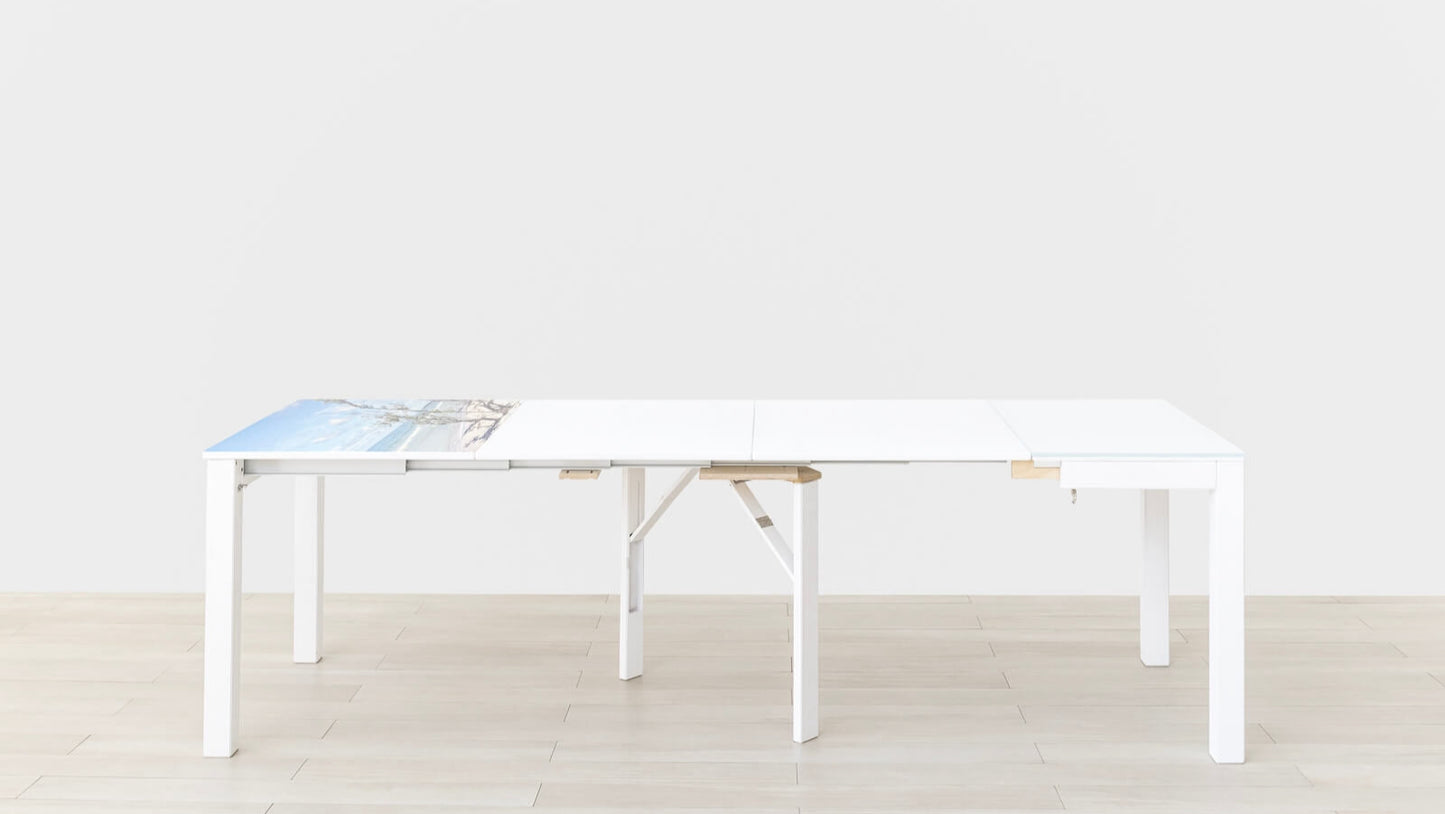 CONSOLLE ALLUNGABILE Finitura Frassino Bianco 252cm - 12 posti
