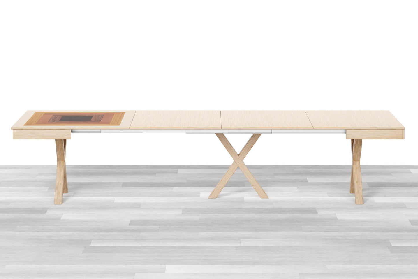 TAVOLO ALLUNGABILE DESIGN QUADRATO Top Intarsiato - 8/10 posti