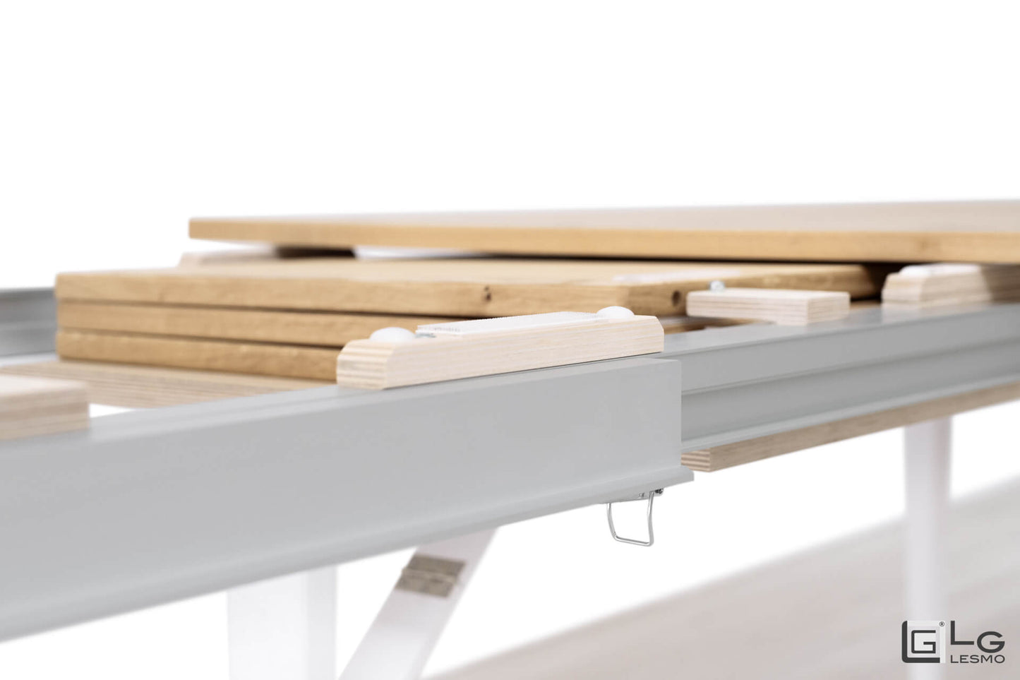 TAVOLO ALLUNGABILE Finitura Rovere Grezzo e Bianco 293cm - 14 posti
