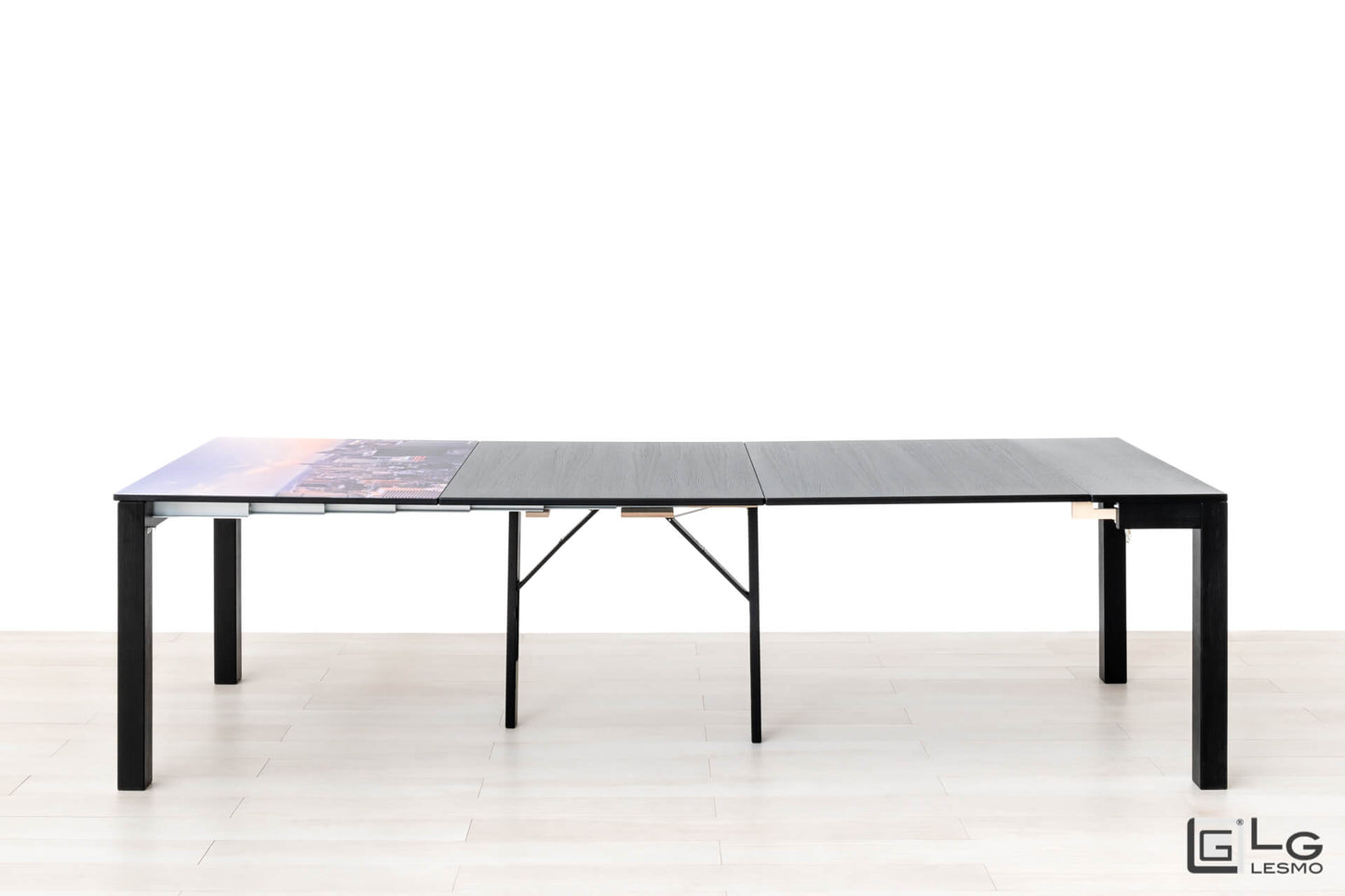 CONSOLLE ALLUNGABILE Finitura Rovere Nero 284cm - 12 posti