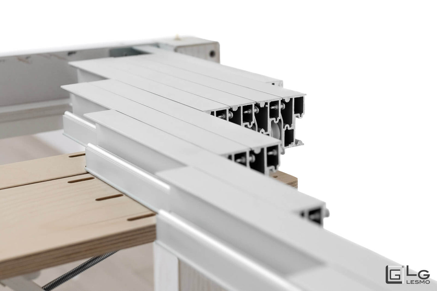 CONSOLLE ALLUNGABILE Finitura Frassino Bianco 284cm - 12 posti