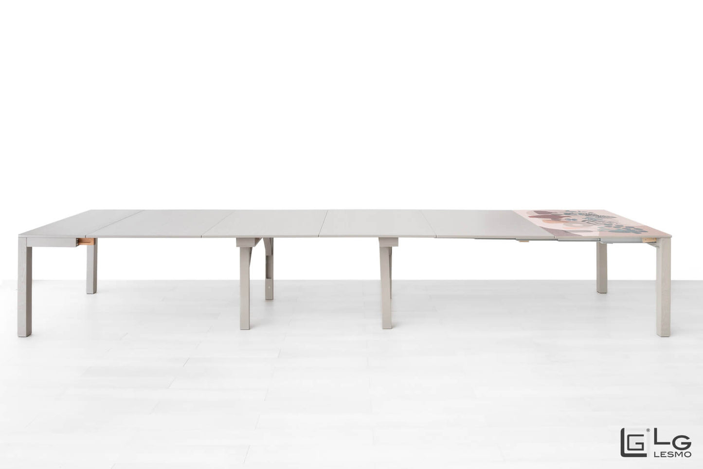 CONSOLLE ALLUNGABILE Finitura Rovere Tortora 475cm - 20 posti