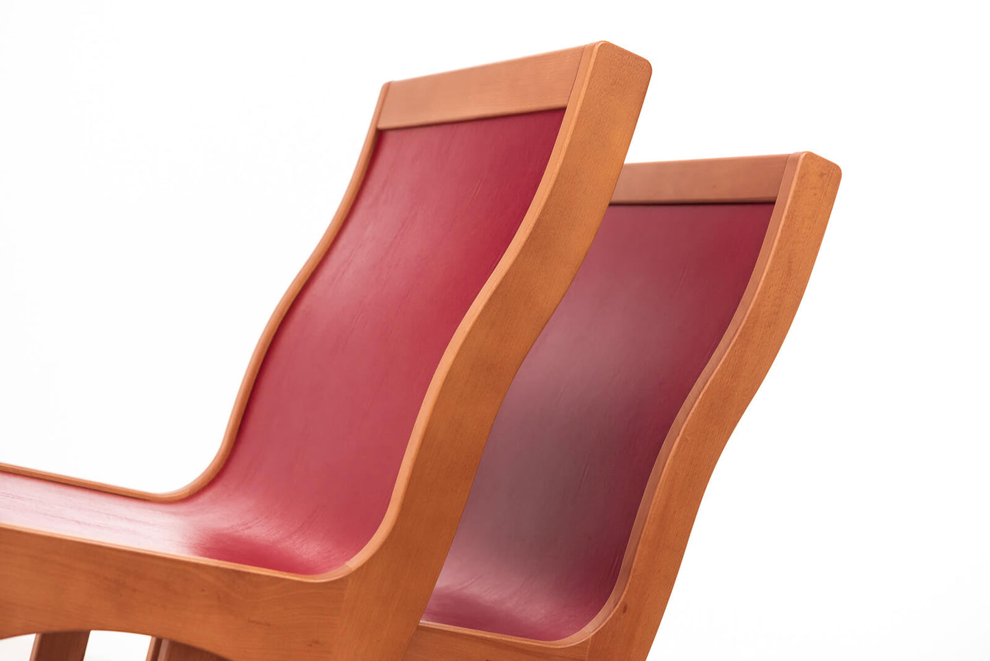 SEDIA DUPLEX Finitura in Ciliegio Similpelle Rossa