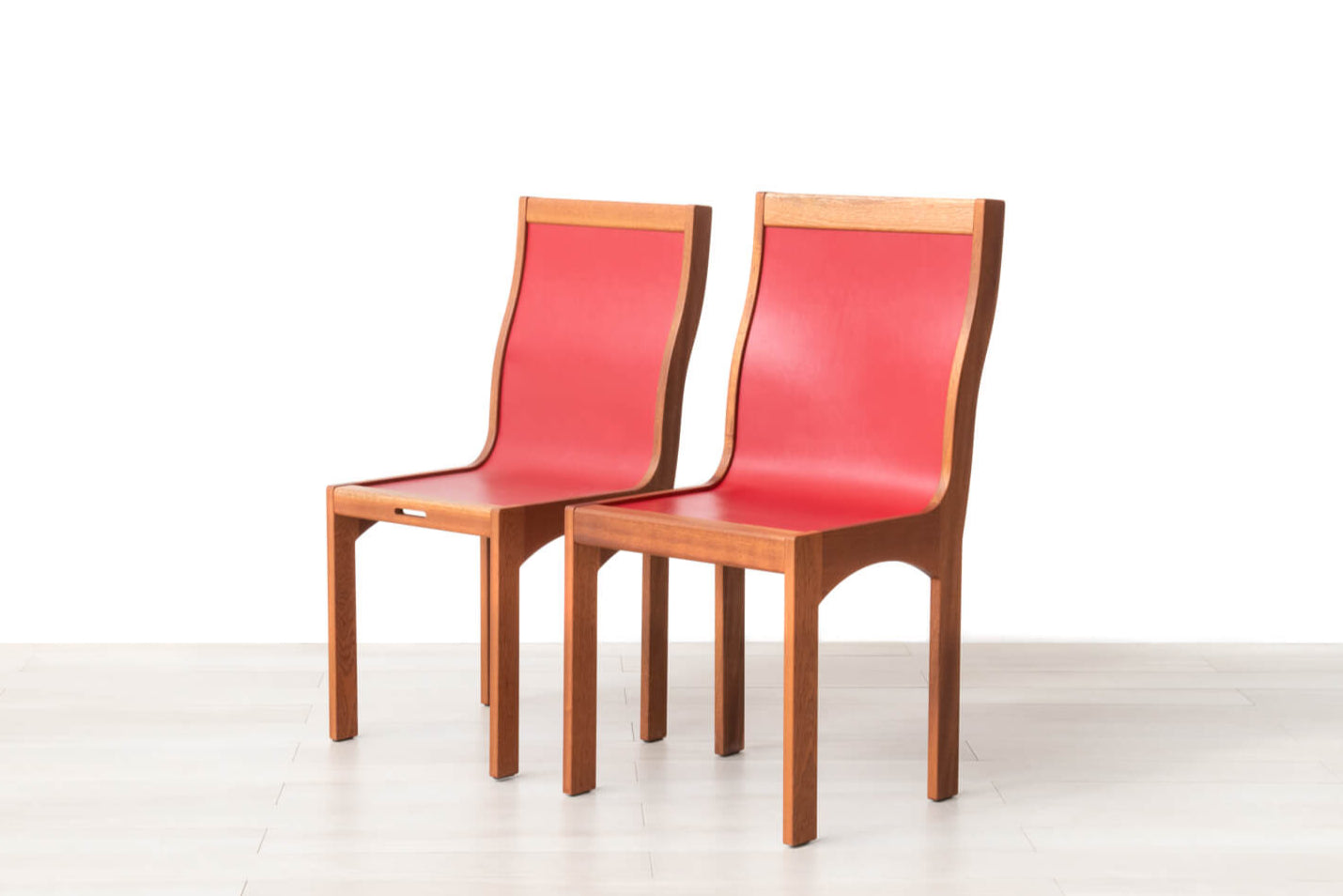 SEDIA DUPLEX Finitura in Mogano Similpelle Rossa