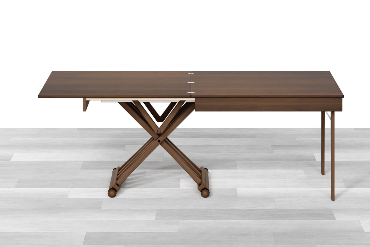 TAVOLINO TRASFORMABILE Top Intarsiato - 8/10 posti