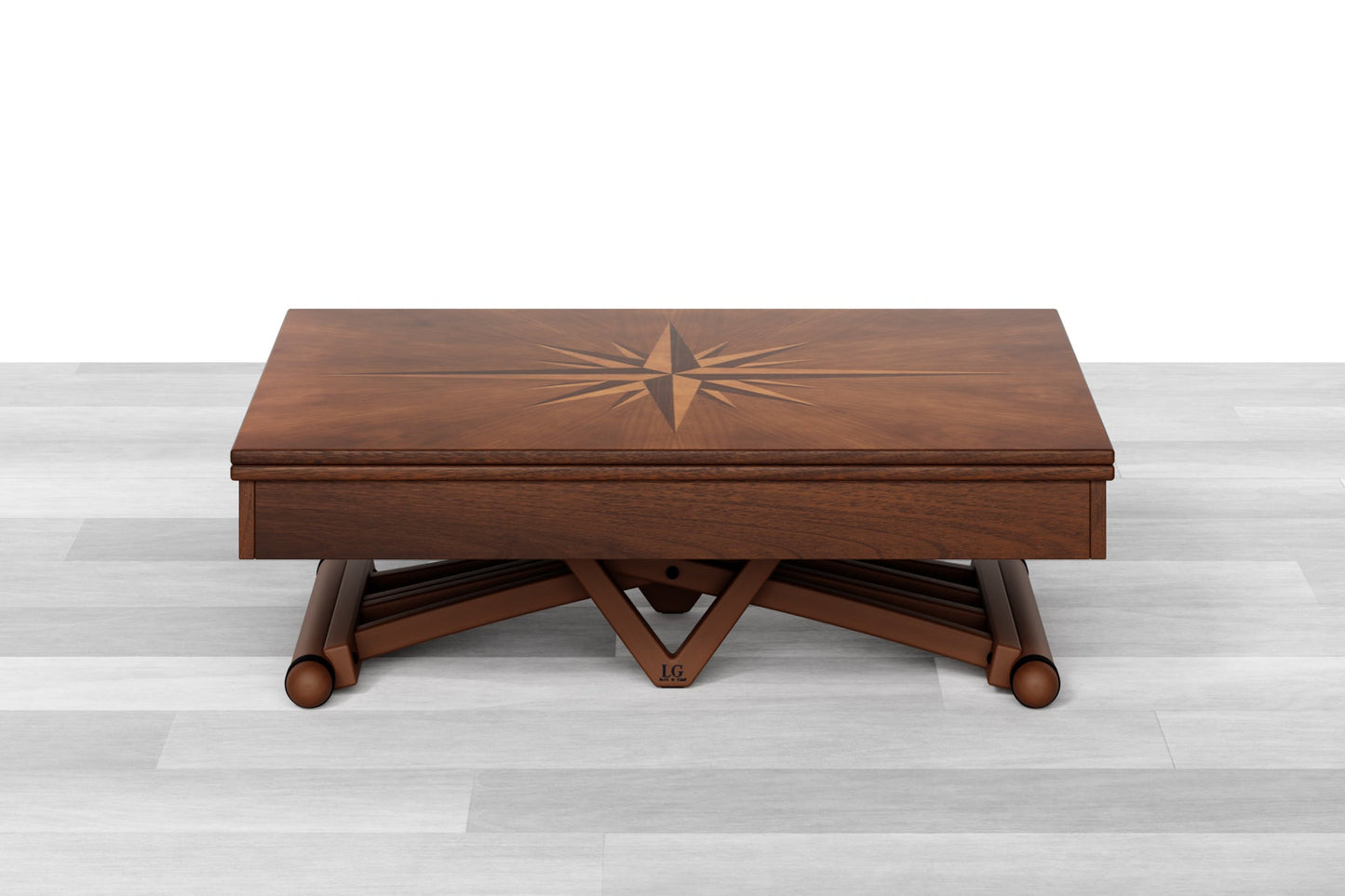 TAVOLINO TRASFORMABILE Top Intarsiato - 8/10 posti