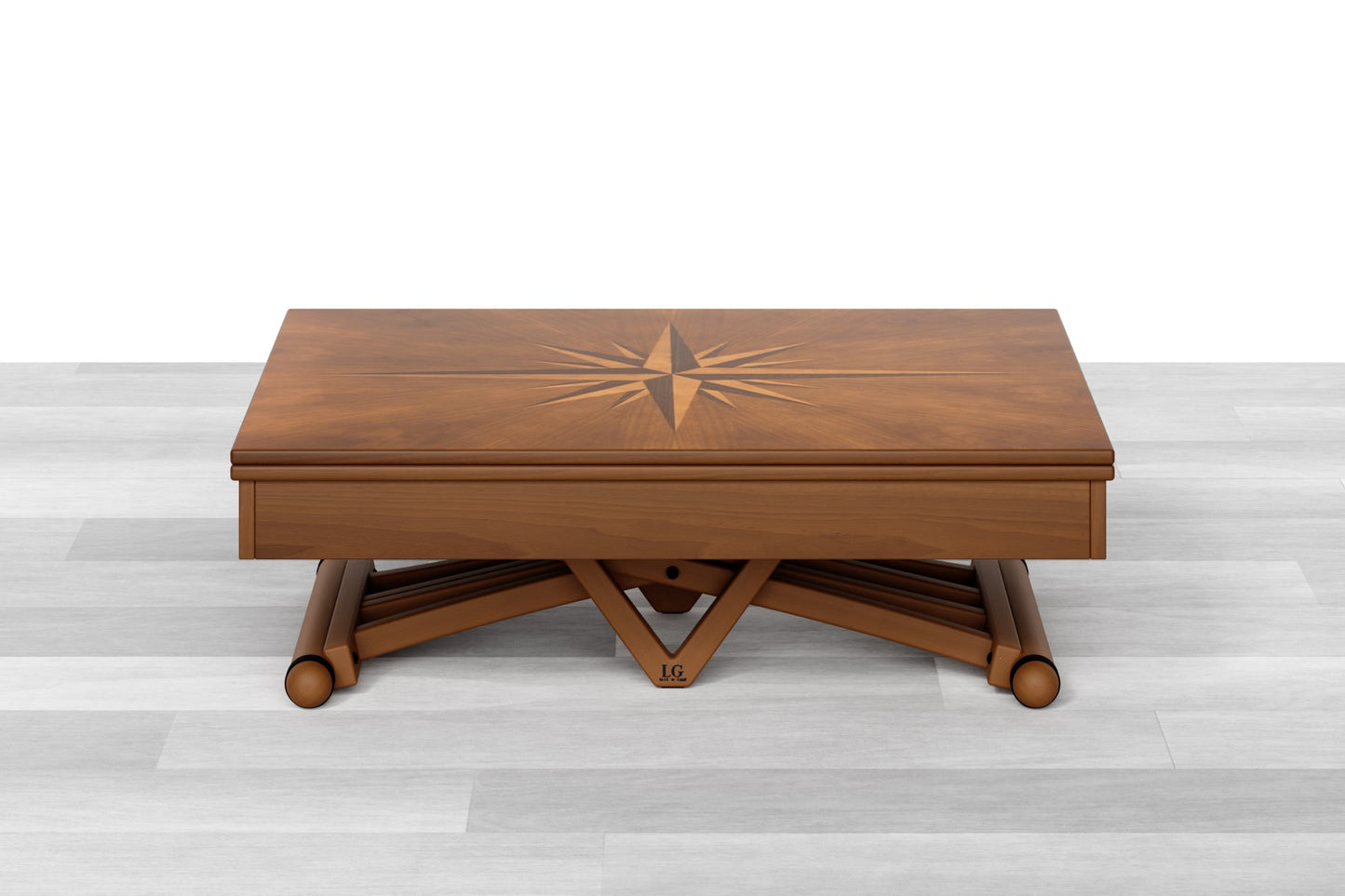 TAVOLINO TRASFORMABILE Top Intarsiato - 8/10 posti