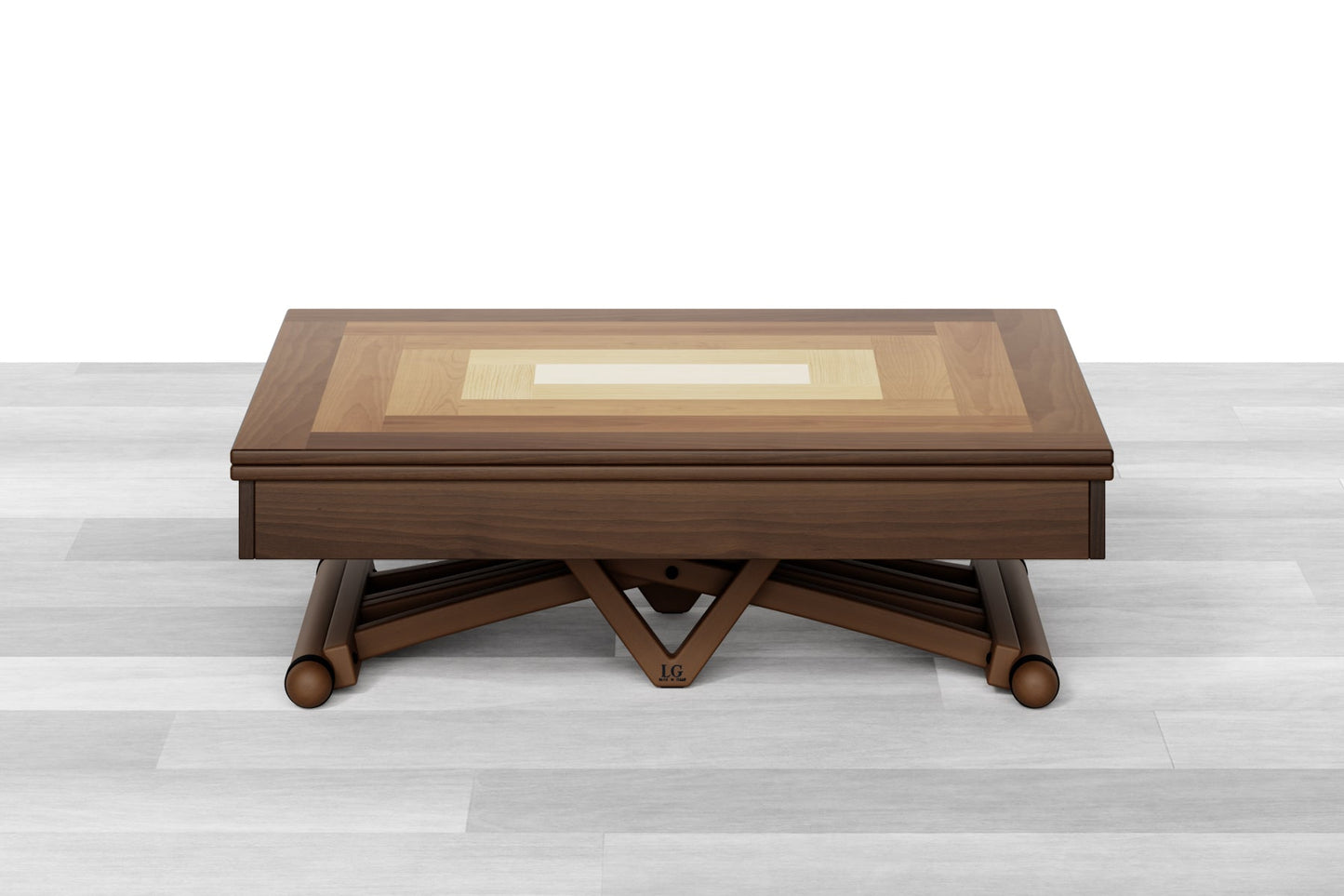 TAVOLINO TRASFORMABILE Top Intarsiato - 8/10 posti