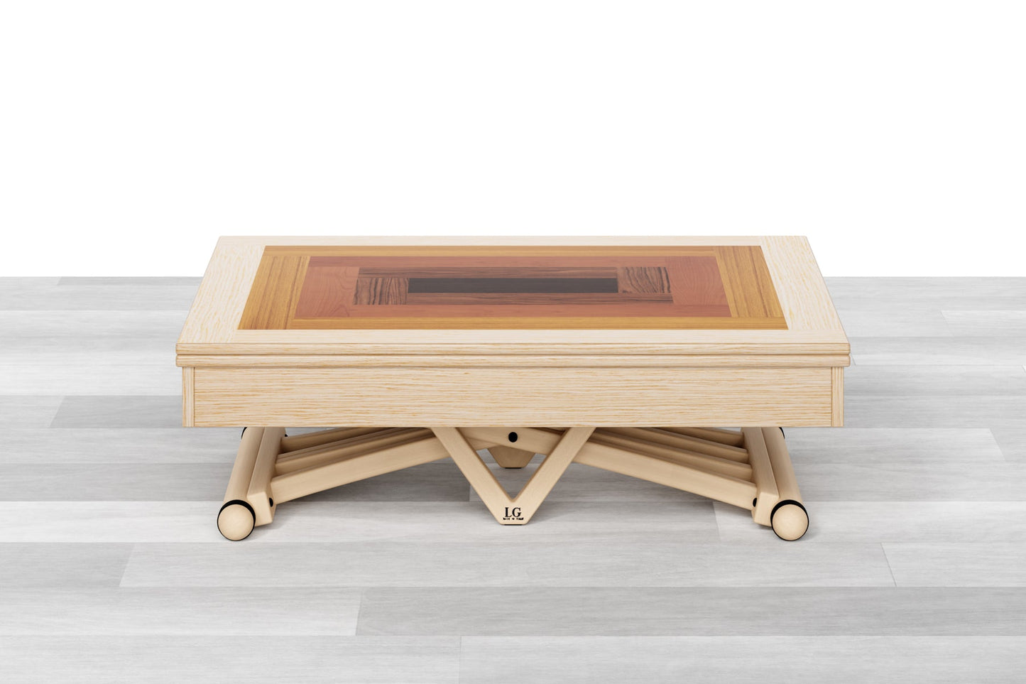 TAVOLINO TRASFORMABILE Top Intarsiato - 8/10 posti