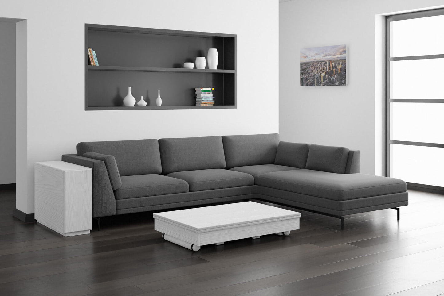 TAVOLINO TRASFORMABILE Top Intarsiato - 4/6 posti