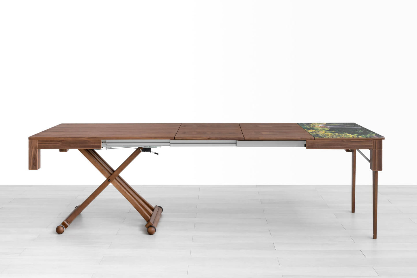 TAVOLINO TRASFORMABILE Finitura Noce Canaletto 263cm - 12 posti