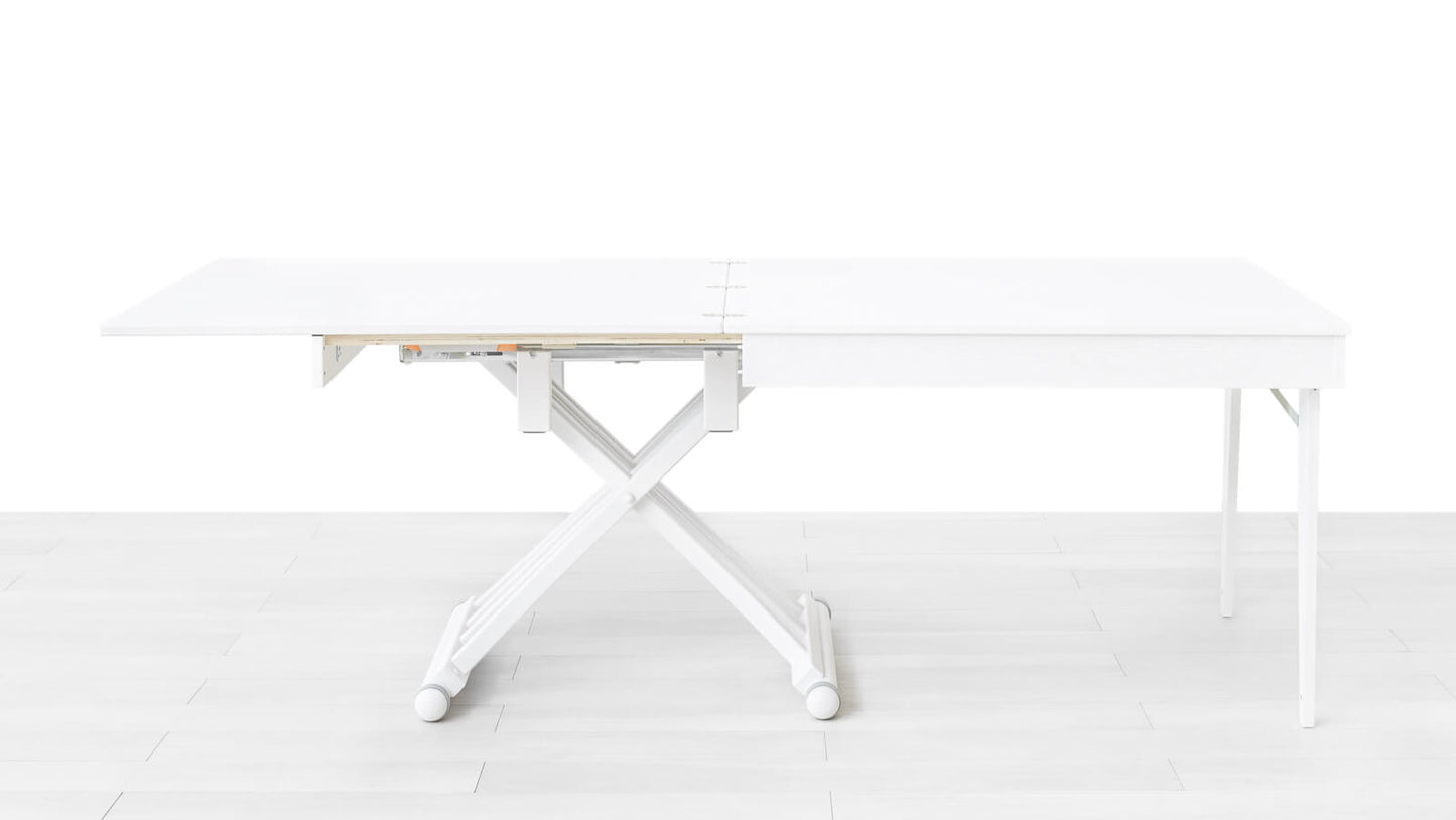 TAVOLINO TRASFORMABILE Finitura Rovere Bianco 220cm - 10 posti