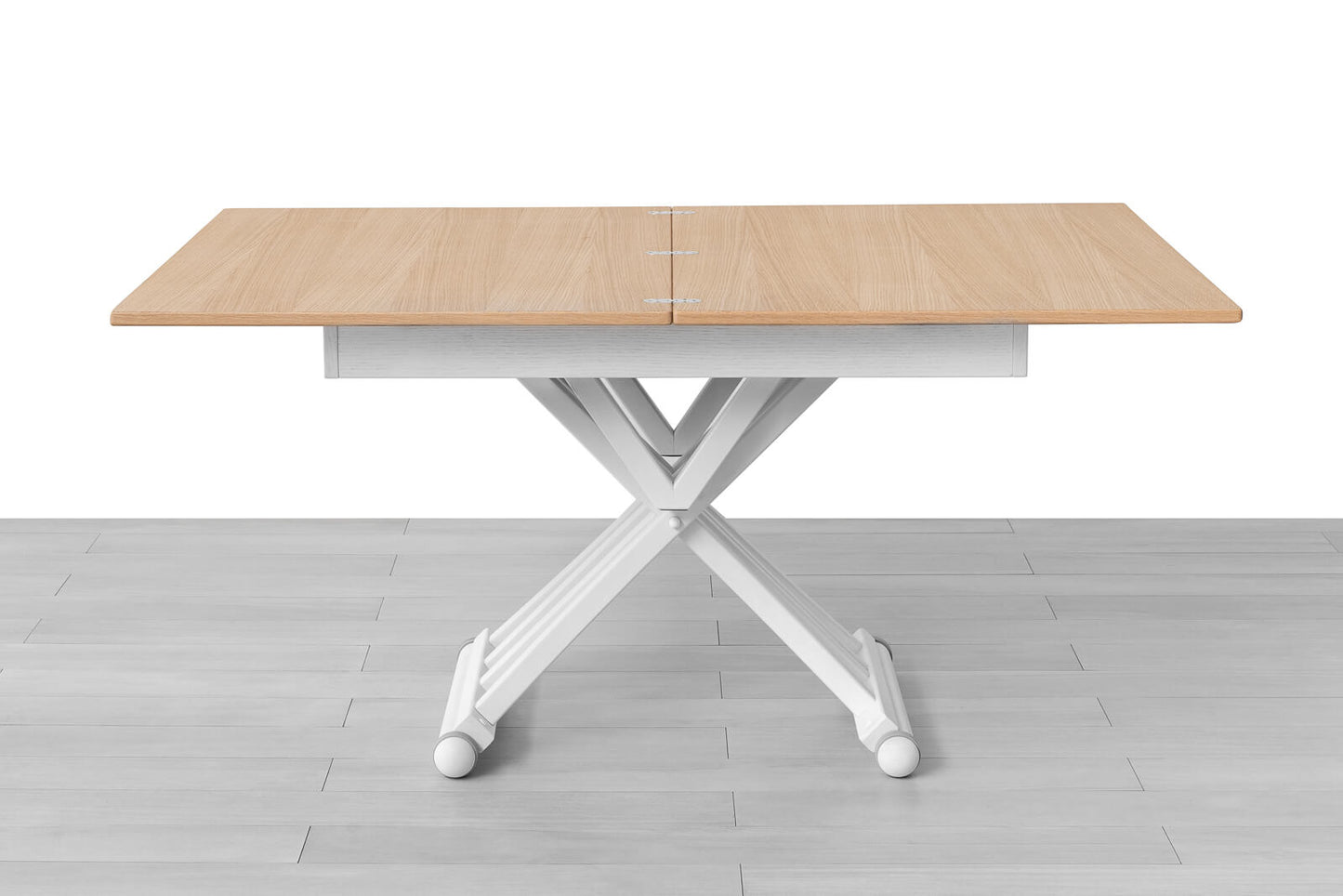 TAVOLINO TRASFORMABILE Finitura Rovere e Rovere Bianco 152cm - 6 posti