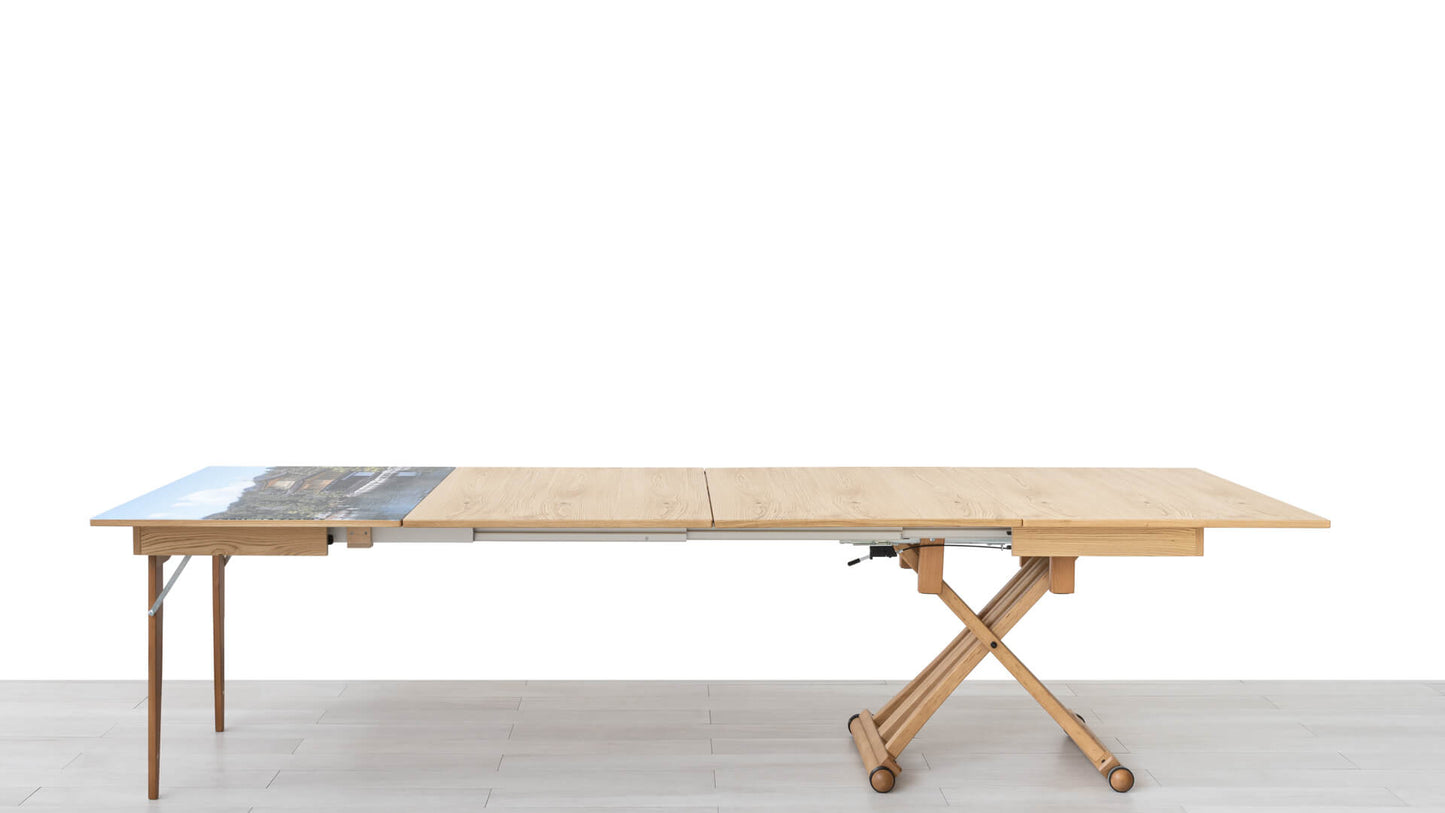 TAVOLINO ESTENSIBILE Finitura Rovere Grezzo 304cm - 14 posti