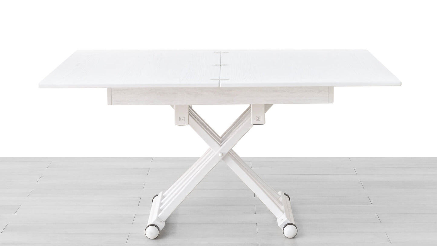 TAVOLINO TRASFORMABILE Finitura Rovere Bianco 152cm - 6 posti