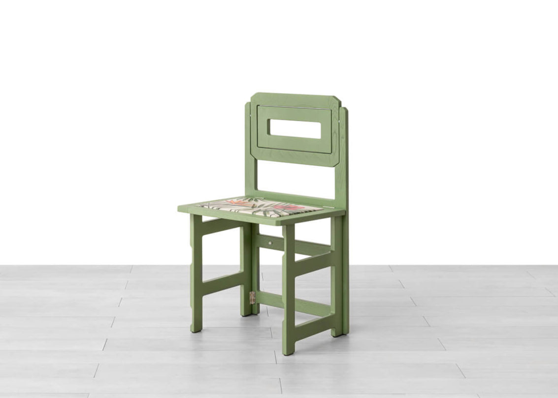 SEDIA PIEGHEVOLE HIBISCUS Finitura Spazzolato Salvia Similpelle Capsule Collection 23/24