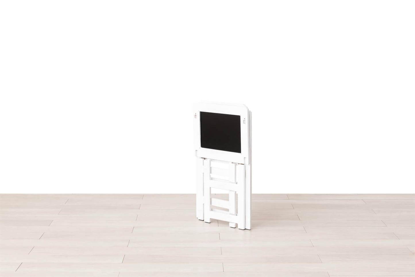 SEDIA PIEGHEVOLE Finitura Frassino Bianco Similpelle Grigio Scuro
