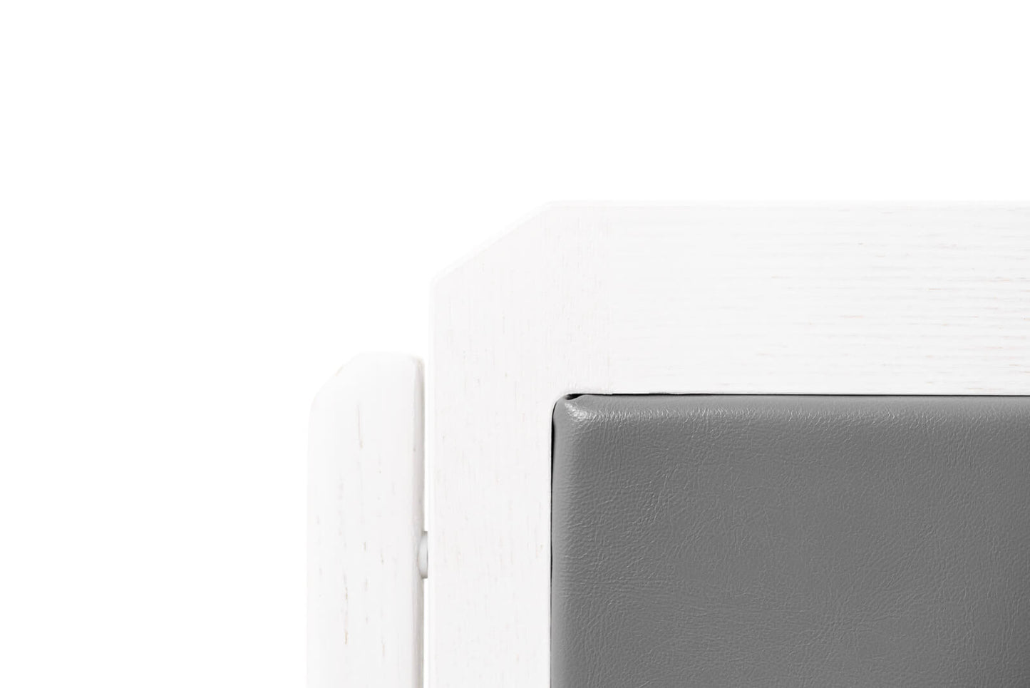 SEDIA PIEGHEVOLE Finitura Frassino Bianco Similpelle Grigio Scuro