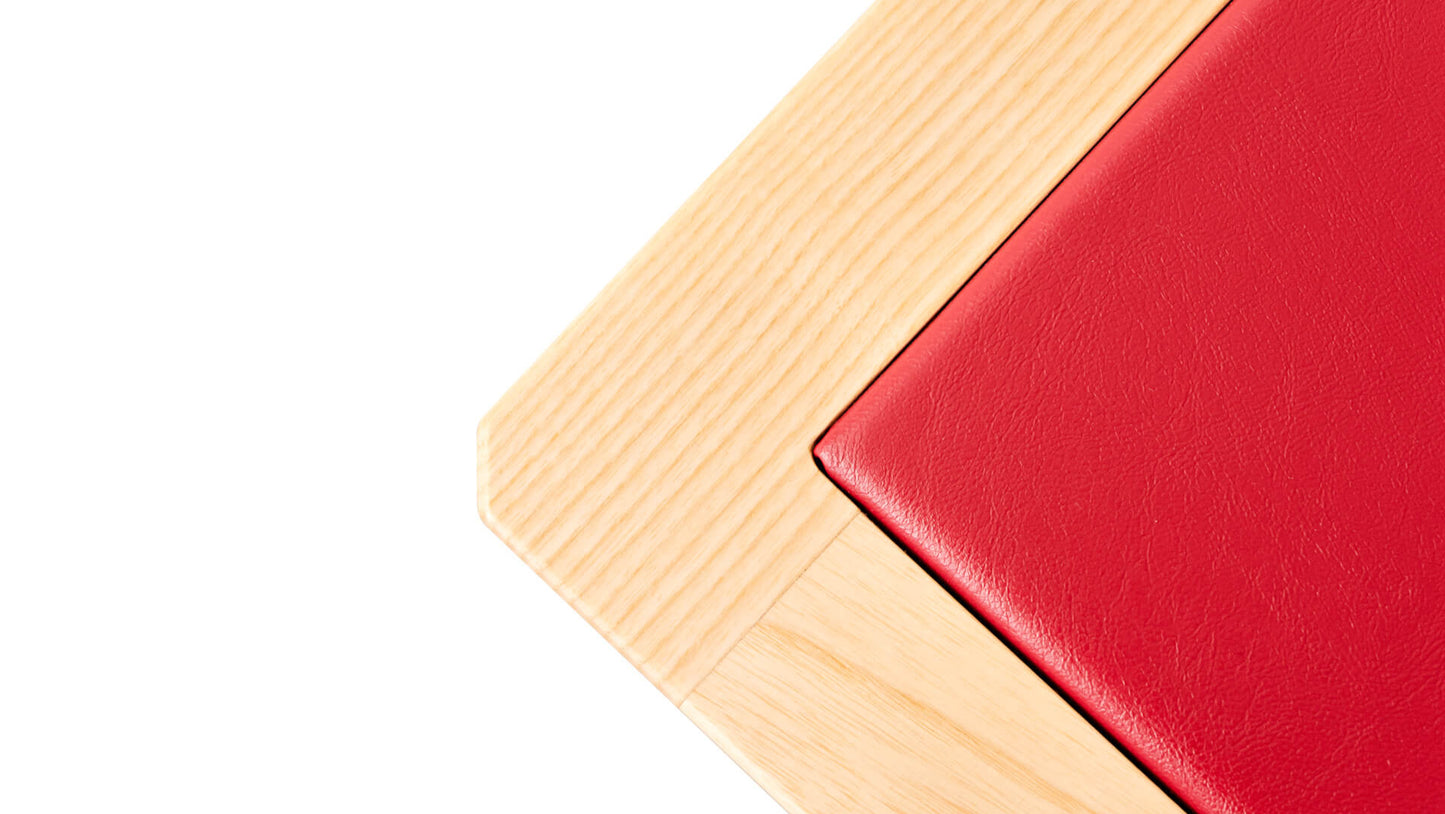 SEDIA PIEGHEVOLE Finitura Frassino Naturale Similpelle Rosso
