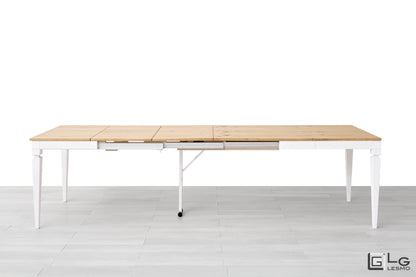 TAVOLO ALLUNGABILE Finitura Rovere Grezzo e Bianco 293cm - 14 posti