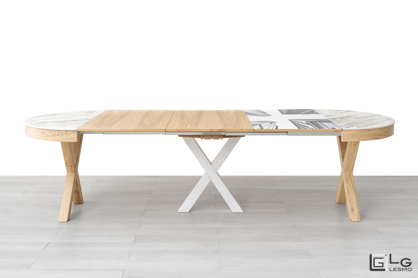TAVOLO ALLUNGABILE Finitura Rovere e Gres 305cm - 14 posti