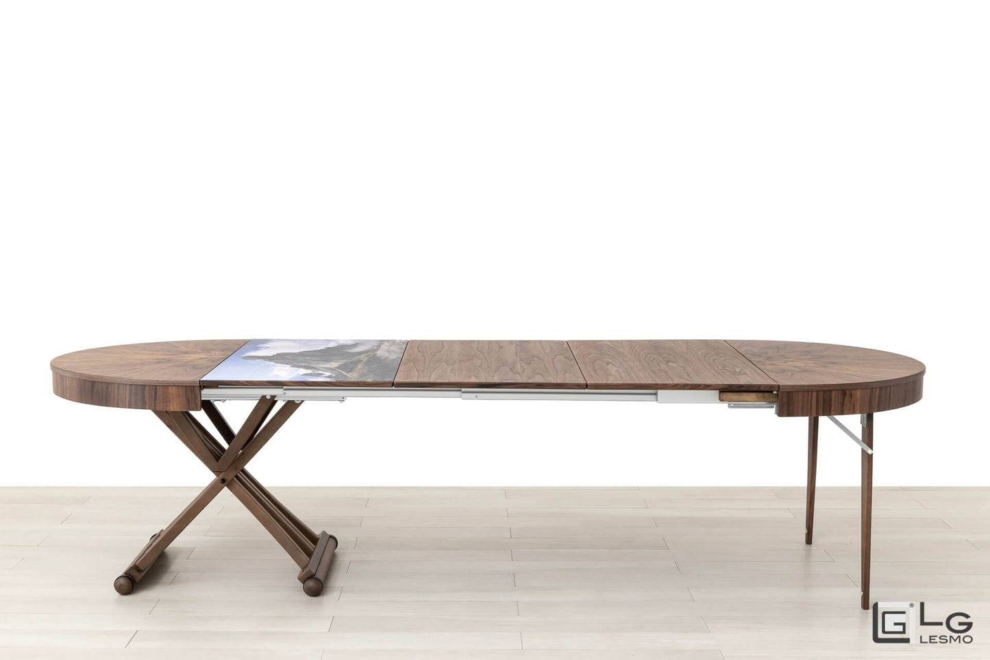 TAVOLINO ESTENSIBILE<br> Finitura Noce Canaletto<br> 300cm - 12 posti