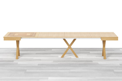 TAVOLO ALLUNGABILE DESIGN QUADRATO Top Intarsiato - 8/10 posti