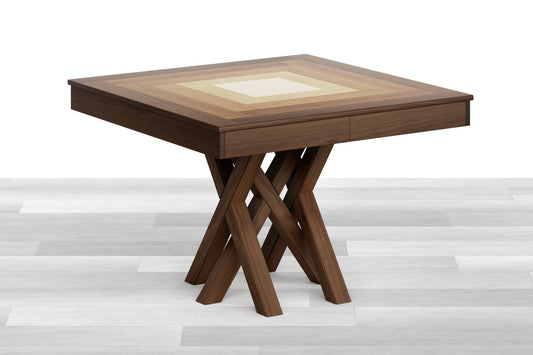 TAVOLO ALLUNGABILE DESIGN QUADRATO Top Intarsiato - 8/10 posti