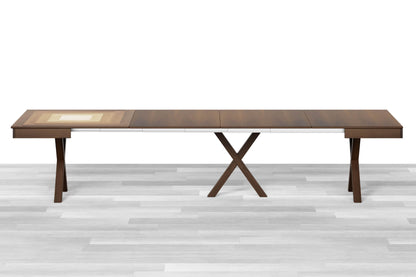 TAVOLO ALLUNGABILE DESIGN QUADRATO Top Intarsiato - 8/10 posti