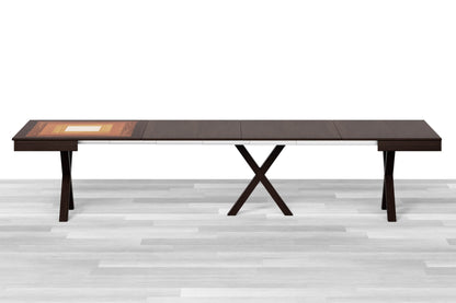 TAVOLO ALLUNGABILE DESIGN QUADRATO Top Intarsiato - 8/10 posti