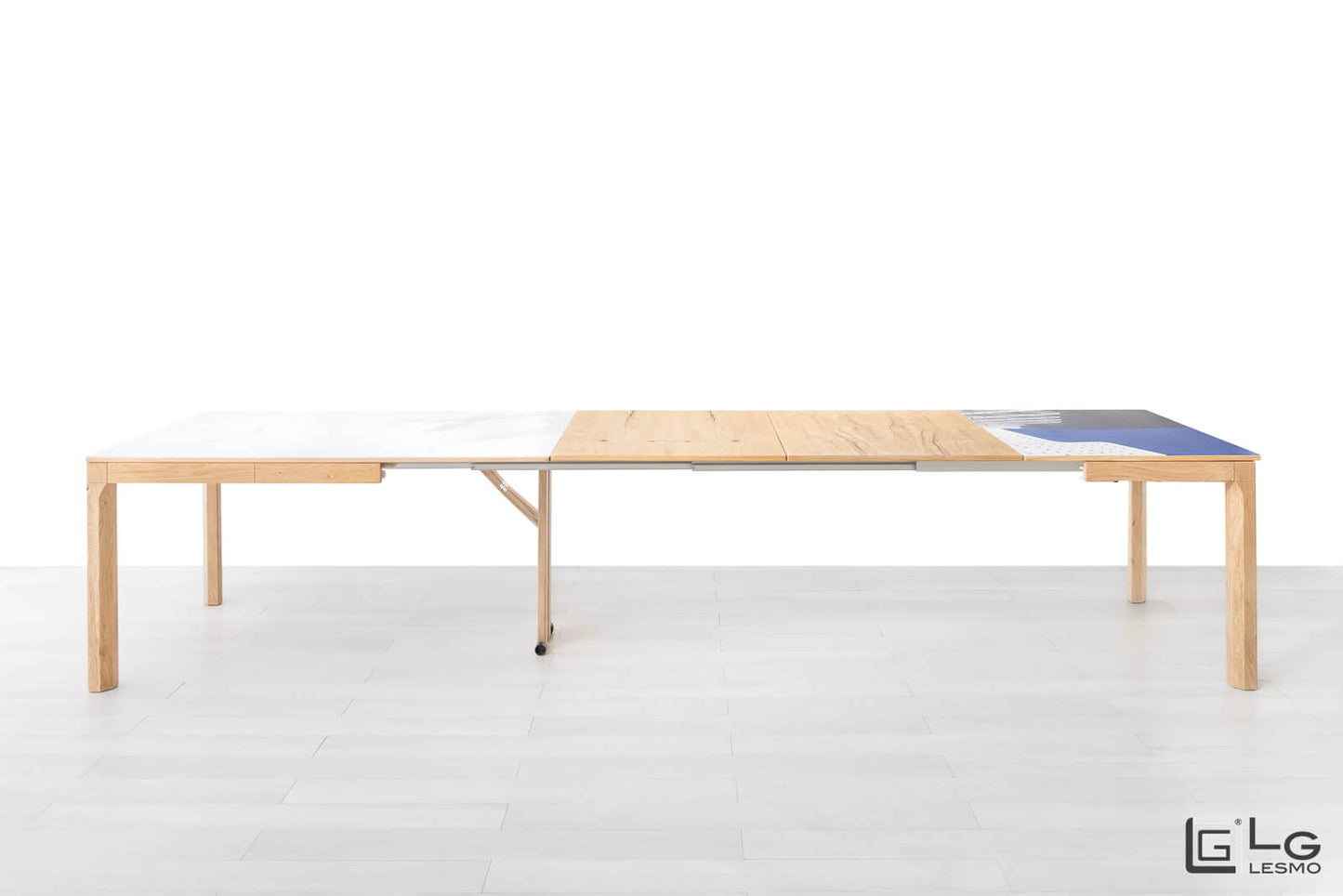 TAVOLO ALLUNGABILE Finitura Rovere Grezzo e Gres 350cm - 16 posti