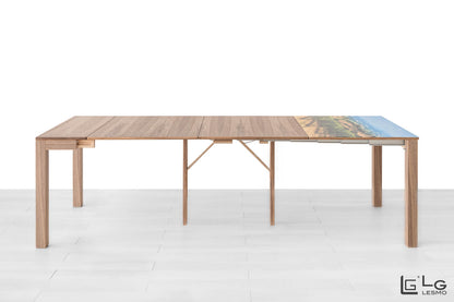 CONSOLLE ALLUNGABILE Finitura Noce Canaletto Natura Legno 284cm - 12 posti