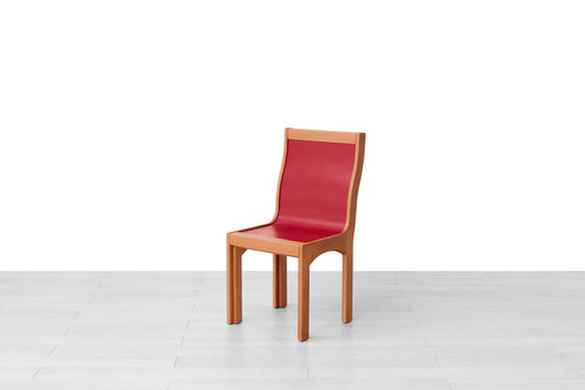 SEDIA DUPLEX Finitura in Ciliegio Similpelle Rossa