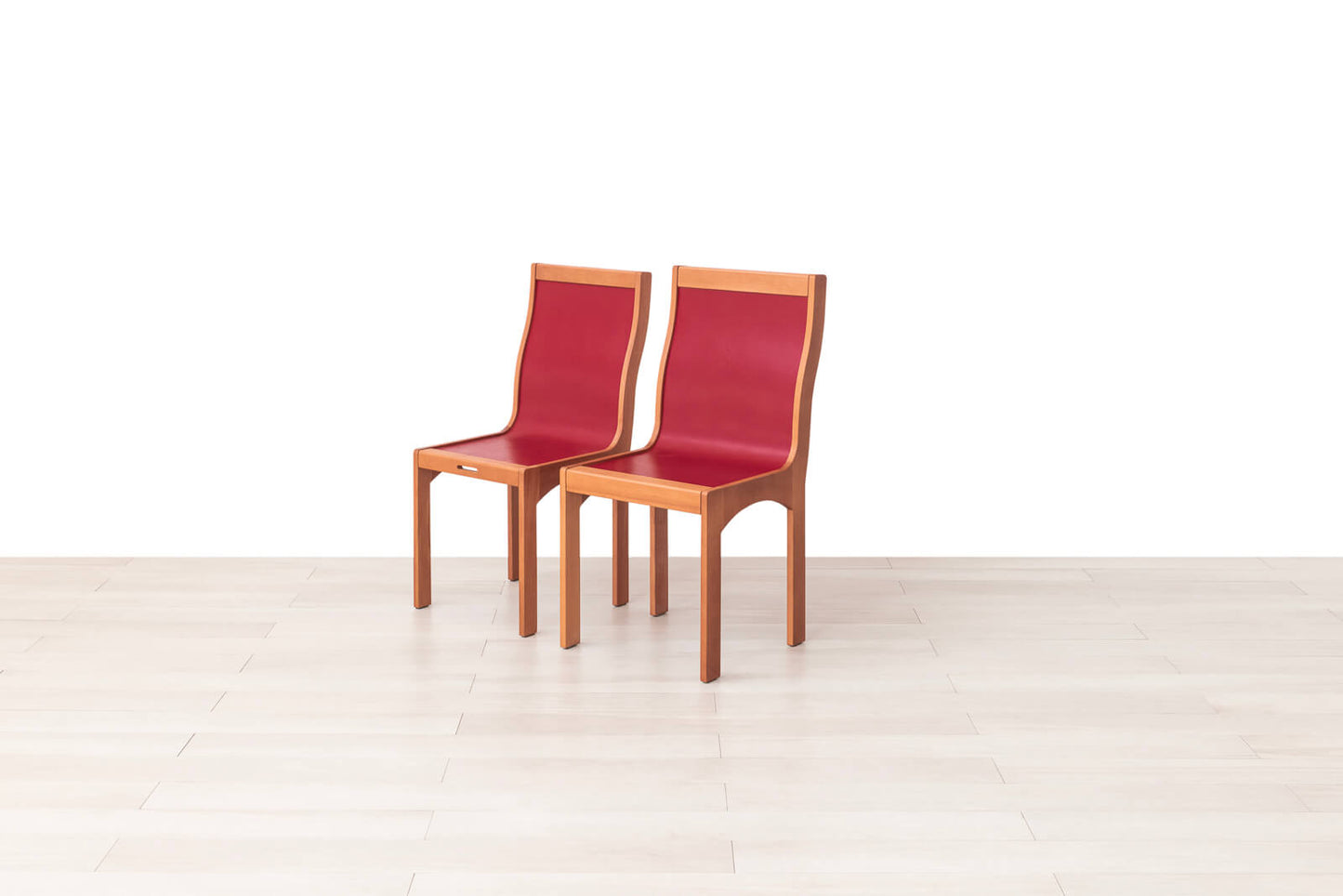 SEDIA DUPLEX Finitura in Ciliegio Similpelle Rossa