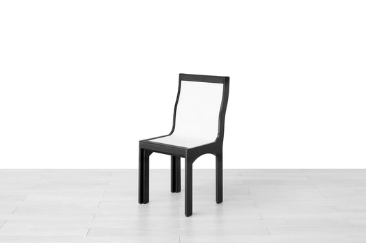 SEDIA DUPLEX Finitura Frassino Nero Similpelle Bianco