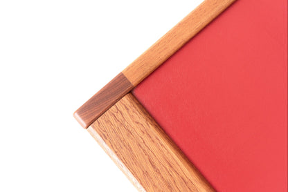SEDIA DUPLEX Finitura in Mogano Similpelle Rossa