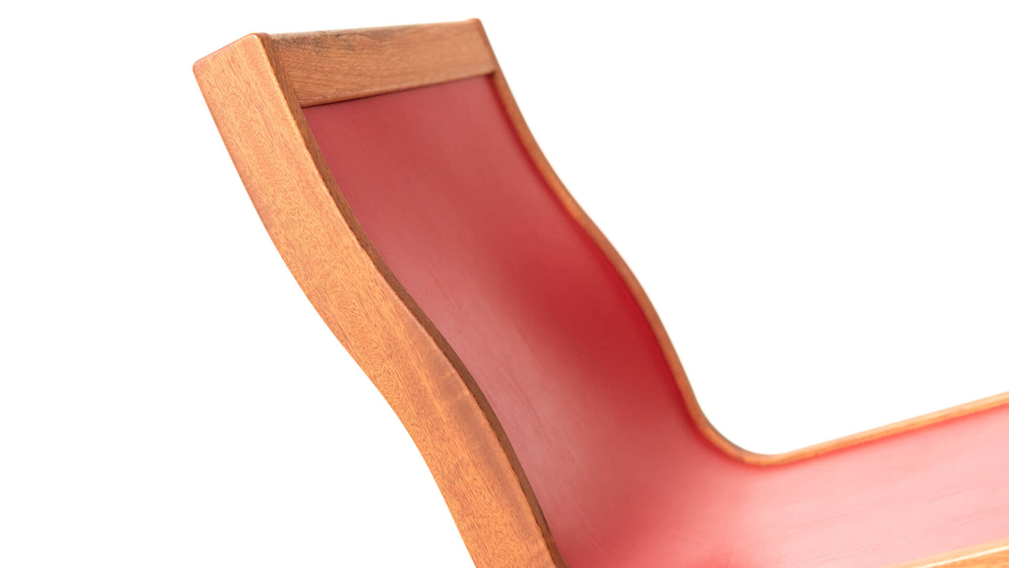 SEDIA DUPLEX Finitura in Mogano Similpelle Rossa