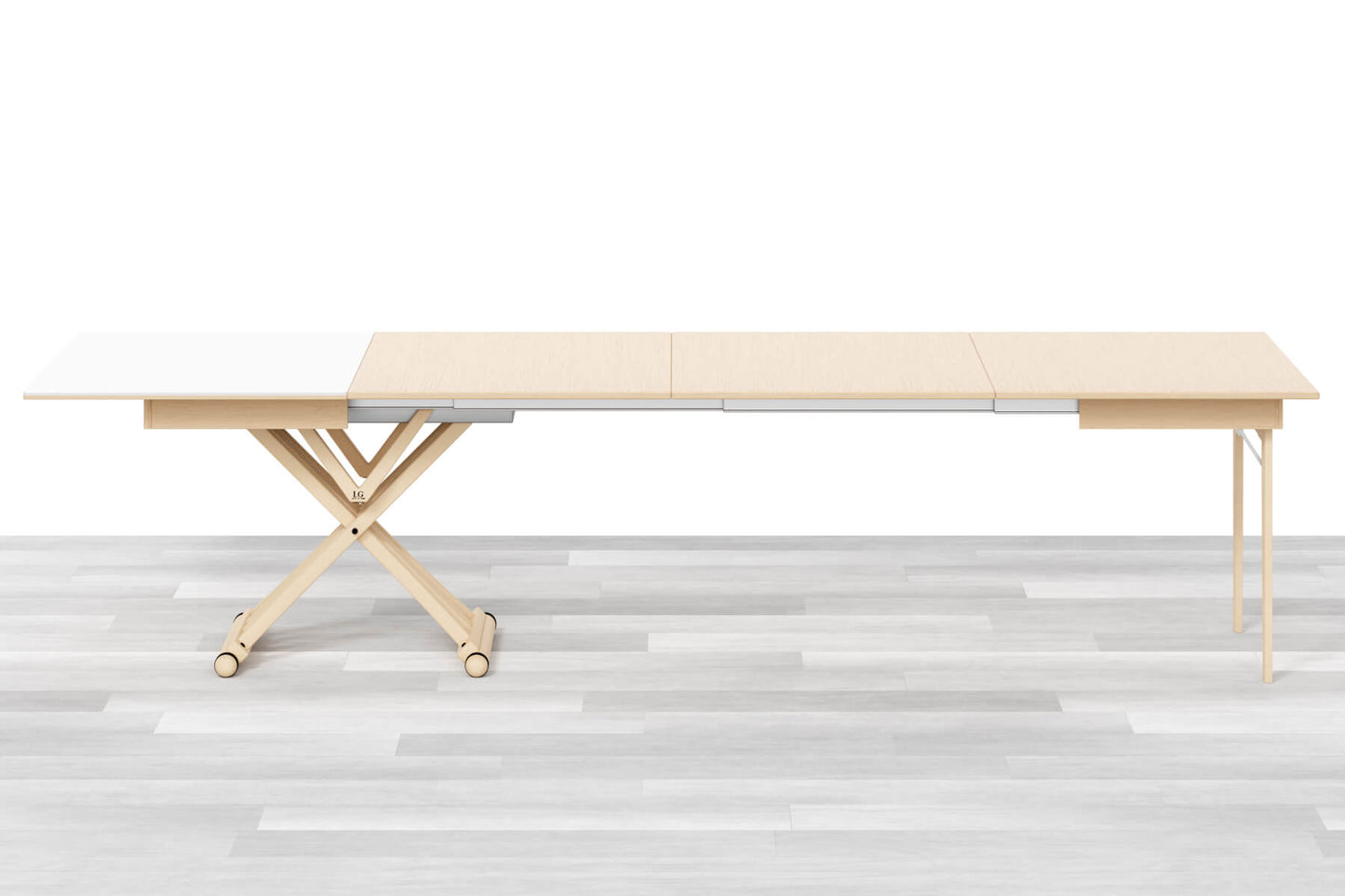 TAVOLINO ESTENSIBILE PLUS Top Cristallo - 14/16 posti