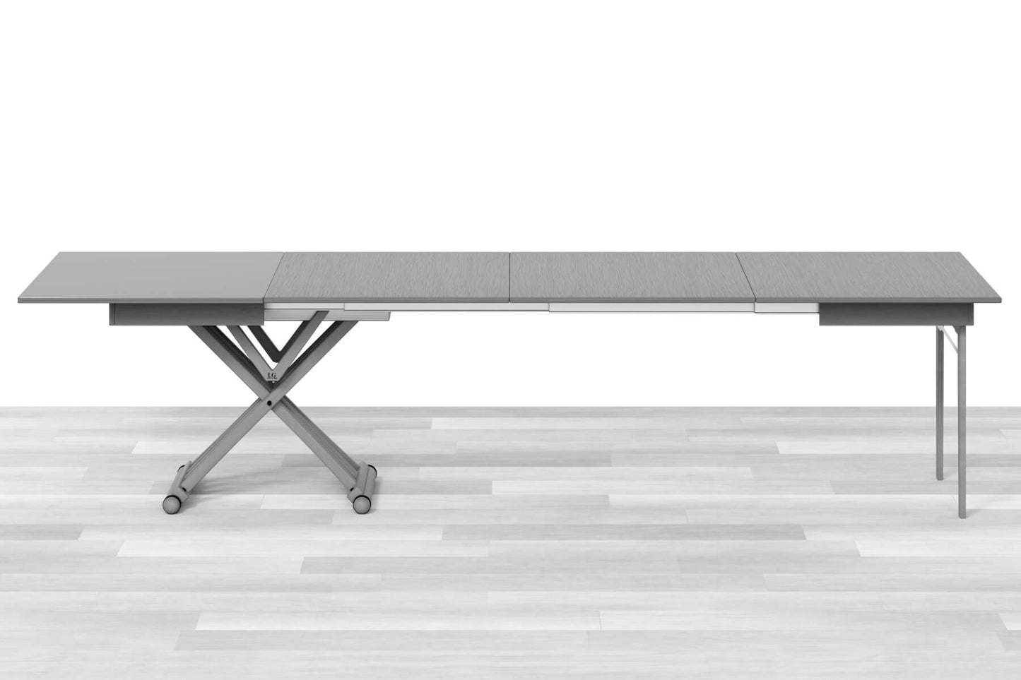 TAVOLINO ESTENSIBILE PLUS Top Cristallo - 14/16 posti