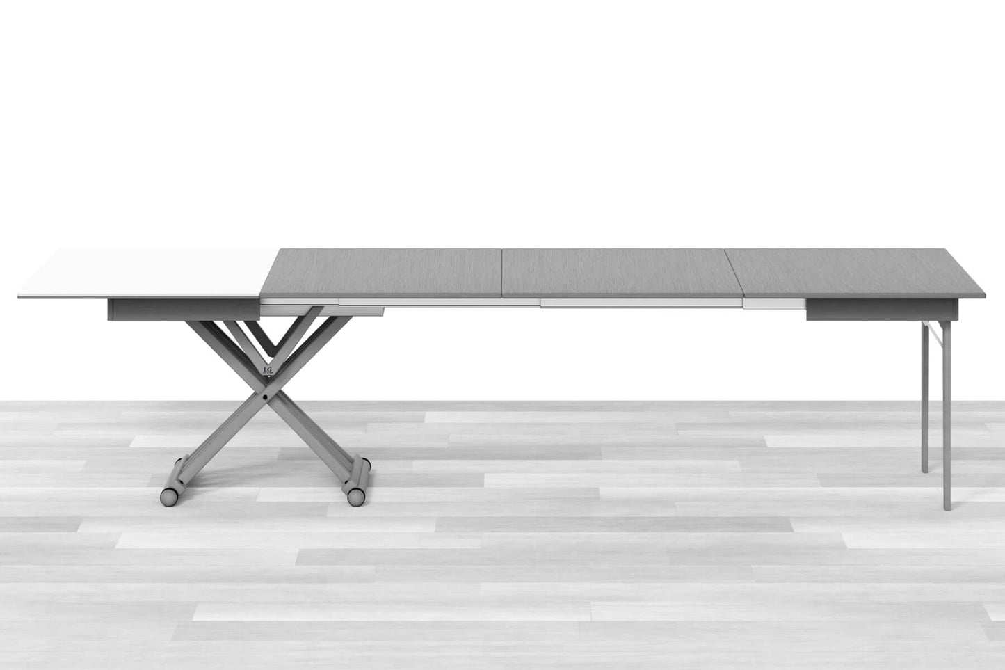 TAVOLINO ESTENSIBILE PLUS Top Cristallo - 14/16 posti