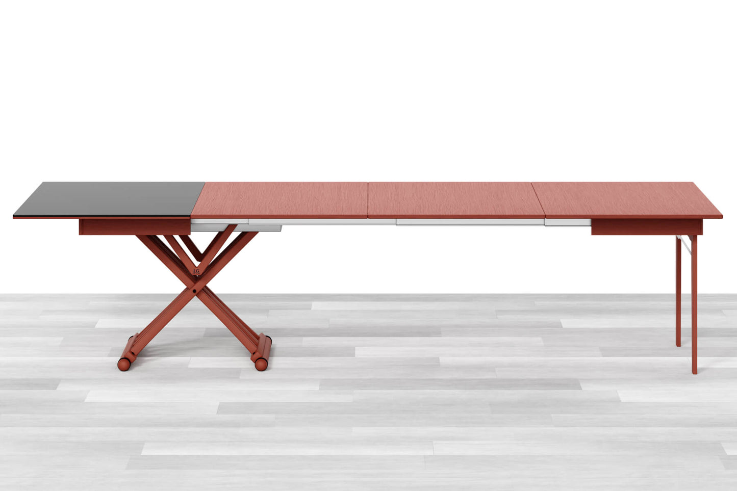TAVOLINO ESTENSIBILE PLUS Top Cristallo - 14/16 posti