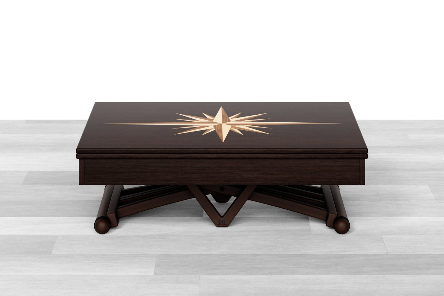 TAVOLINO TRASFORMABILE Top Intarsiato - 8/10 posti