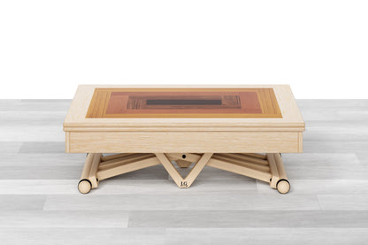 TAVOLINO TRASFORMABILE Top Intarsiato - 8/10 posti