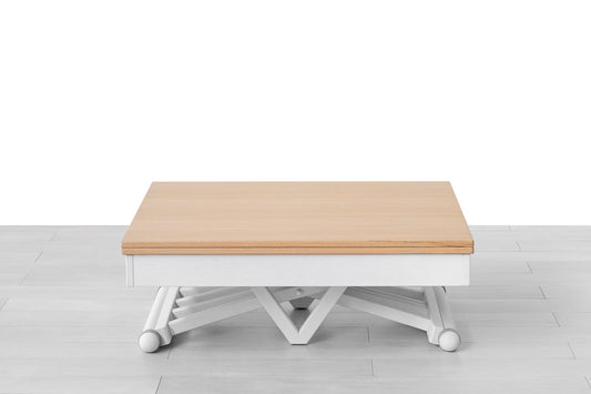 TAVOLINO TRASFORMABILE Finitura Rovere e Rovere Bianco 152cm - 6 posti