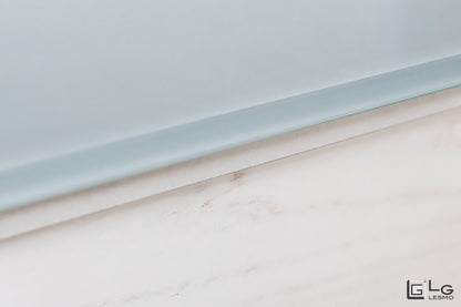 TAVOLINO ESTENSIBILE Finitura Frassino Bianco e Cristallo 304cm - 14 posti