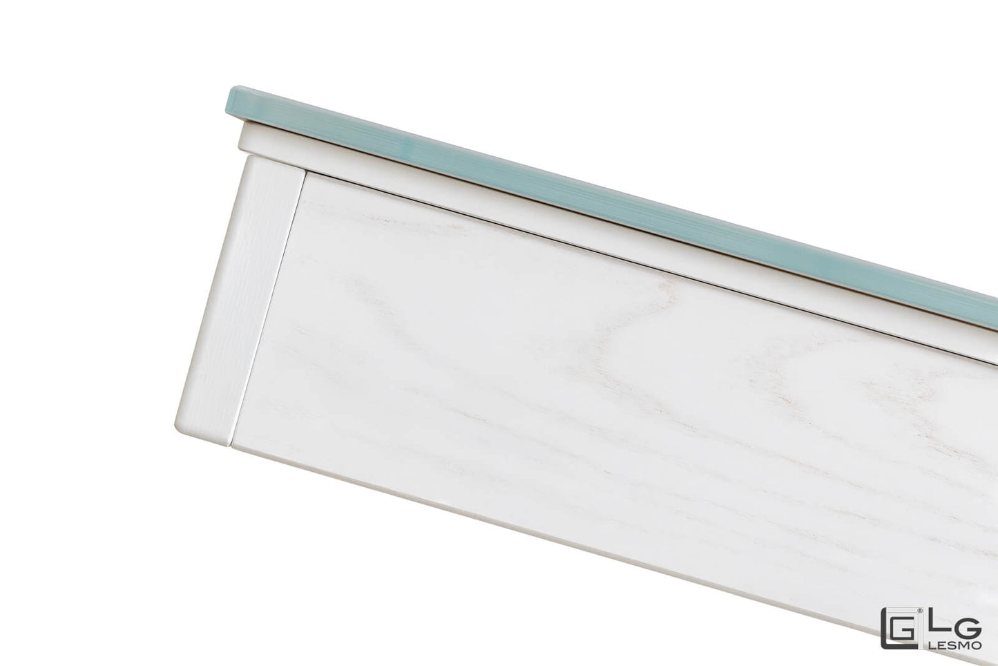 TAVOLINO ESTENSIBILE Finitura Frassino Bianco e Cristallo 304cm - 14 posti